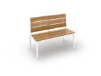 image of Original Wood Seating TOR-S-36 Torino Single Booth, 48"L, Wood Back & Seat, Metal Frame