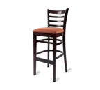 image of Original Wood Seating W41B GR7 Armless Ladder Back Bar Stool, European Beech Wood Frame, Grade 7 Upholstered Seat