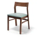 image of Original Wood Seating W48 GR7 European Beech Wood Side Chair with Upholstered Seat and Wood Back