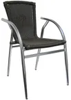 image of Atlanta Booth & Chair A026 Patio Arm Chair, Rattan Wicker, Aluminum Frame, Coffee