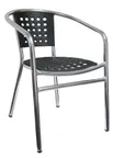 image of Atlanta Booth & Chair A101 Stackable Aluminum Arm Chair with Perforated Metal Seat and Back