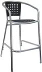 image of Atlanta Booth & Chair A101BS Aluminum Stacking Barstool with Perforated Metal Seat and Back