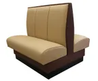 image of Atlanta Booth & Chair B3-D36100 Double Booth, 46" Long, Upholstered Channel Back, Black Vinyl Kick Base