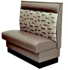 image of Atlanta Booth & Chair B6-S4850 30" Single Booth, Upholstered Channel Back, Black Vinyl Kick Base