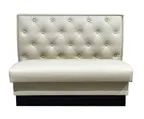 image of Atlanta Booth & Chair BB-S48100 48" Single Booth, Upholstered Tufted Back, Black Vinyl Kick Base