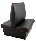 image of Atlanta Booth & Chair BP-D36100 Double Booth, 48in Long, 36in High, Upholstered Smooth Back, Black Vinyl Kick Base