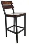 image of Atlanta Booth & Chair M230BS Side Barstool, Steel Black Frame, Solid Wood Seat & Back, Beechwood Walnut Finish, Armless