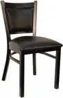 image of Atlanta Booth & Chair M279 Metal Outdoor Restaurant Chair, Semi Gloss Finish, Flared Inset Back