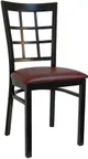 image of Atlanta Booth & Chair M290 Metal Outdoor Restaurant Chair, Semi Gloss Finish, Window Pane Back