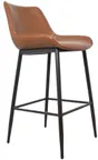 image of Atlanta Booth & Chair M627BS Upholstered Barstool with Metal Frame, Armless, White Stitches