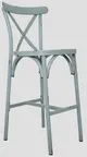 image of Atlanta Booth & Chair M730BS Stackable Aluminum Bar Stool, X Back, Metal Seat