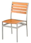 image of Atlanta Booth & Chair OD311-NAT Aluminum Frame Synthetic Teak Outdoor Restaurant Chair