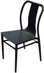 image of Atlanta Booth & Chair OD702 Modern Black Matte Aluminum Outdoor Dining Side Chair