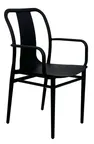 image of Atlanta Booth & Chair OD702A Modern Black Matte Aluminum Outdoor Dining Side Arm Chair