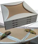 image of Atlanta Booth & Chair PTVP363651 Padded Square to Round Table Top, 36x36, Vinyl Wrapped 1 Particle Board