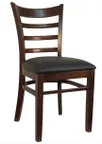 image of Atlanta Booth & Chair W101 Ladder Back Solid European Beech Wood Chair with ABC Vinyl