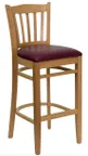 image of Atlanta Booth & Chair W102BS European Beech Wood Bar Stool with Slatted Back and Footrest