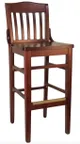 image of Atlanta Booth & Chair W103BS European Beech Wood Barstool with Schoolhouse Back and Footrest