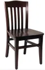 image of Atlanta Booth & Chair W104 Bulldog Slat Back Solid European Beech Wood Chair with ABC Vinyl