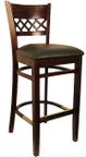 image of Atlanta Booth & Chair W105BS European Beech Wood Barstool with Venetian X-Back and Footrest