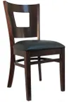 image of Atlanta Booth & Chair W106 Solid European Beech Wood Restaurant Chair with Perforated Back