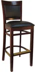 image of Atlanta Booth & Chair W279BS Beechwood Barstool, Wood Back, Grid Style, Armless, Legs Base