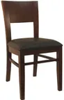 image of Atlanta Booth & Chair W294 Solid Beechwood Black Side Chair Wood Seat & Back