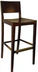 image of Atlanta Booth & Chair W294BS Solid Beechwood Side Barstool with Wood Back and Legs