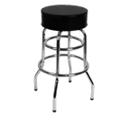 image of Klinger's Trading CSRC24-CHROME FRAME Swivel Bar Stool Base, 2-Ring Chrome Frame, Chrome Plated Round Steel Tubing, Free Standing