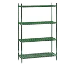 image of Klinger's Trading S1442-GREEN Wire Shelving Unit, 42"W x 14"D, Green Epoxy Coated, NSF