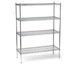 image of Klinger's Trading SCHROME-1442 Chrome Wire Shelving Unit, 42"W x 14"D