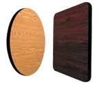 image of Klinger's Trading WO2424 Square Laminate Table Top, 24x24, Walnut/Oak Finish, T-Mold Edge