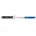 image of Mercer M33932BLB Bar Knife – 4-1/3" Serrated Edge, Rounded Tip, Steel Blade, Blue Handle, NSF