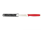 image of Mercer M33933RDB Bar Knife – 4" Stainless Steel Blade, Red Polypropylene Handle, Slide‑On Guard