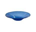image of American Metalcraft GBB15 Glacier Blue 14" Round Glass Serving Bowl, 98 oz, Swirled Finish
