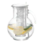 image of Cal-Mil JC100 Gourmet Glass Pitcher, 1/2 Gallon, Clear Glass, Removable Ice Chamber