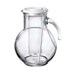 image of Steelite 4923Q140 Glass Pitcher with Ice Chamber, 2.25 Qt, 64-95 oz, 6.5" x 8.5", Handle, Kufra, 6/Case