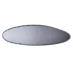 image of Steelite 6513G381 Oval Scape Glass Platter, 15.75x4.75x0.875, Smoke, Natural Textures, 6/Case