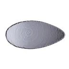 image of Steelite 6513G382 Oval Scape Glass Platter, 12.125" x 5.875", Smoke, 6/Case