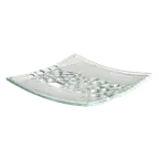 image of Steelite 6532B420 Square Glass Plate, 5 x 5, Bubbles Design, Clear Glass, Sold Per Case