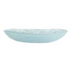 image of Steelite GS193806 2.5 Qt Oval Glass Serving Bowl, 14.625" x 2.75", Dusk Blue Crackle Finish, 65-96 Oz, Sold per Case