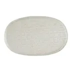 image of Steelite GS193807 Oval Glass Serving Platter, 15.375" x 9.875", Crackle Cream Finish, Glass, Sold per Case