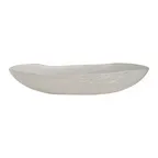 image of Steelite GS196692 2.5 Qt Oval Glass Serving Bowl, 14.625" x 2.75"H, Crackle Cream Finish, 12/Case