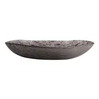image of Steelite GS196693 2.5 Qt Oval Glass Serving Bowl, 14.625" x 2.75"H, Crackle Dark Grey, 65-96 Oz, 11-14", Sold per Case
