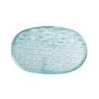 image of Steelite GS196698 Oval Glass Serving Platter, 15.375" x 9.875", Crackle Dusk Blue, 12/Case