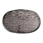 image of Steelite GS196699 Oval Glass Platter, 15.375" x 9.875", Crackle Dark Grey, Glass, Sold Per Case
