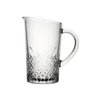 image of Steelite P55332 Clear Glass Water Pitcher, 48 oz, 8.5"H x 7.375"W x 5"T, Soda Lime Glass, 12/Case