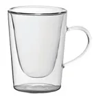 image of Steelite UR90016 Utopia Glass Coffee Mug, 18 oz., 11-3/4" H x 3-1/2" Mouth, Clear, Soda Lime Glass, 6/Case