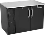 image of Victory VBB48HC-B 48" Back Bar Refrigerator, 15.139 cu. ft., 2 Solid Doors, Black Exterior, Stainless Steel Top