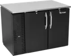 image of Victory VBB48HC-F-PT-B Pass-Thru Bar Cooler, 48" W x 34" H, 15.1 cu ft, Black, Steel Top, 4 Doors